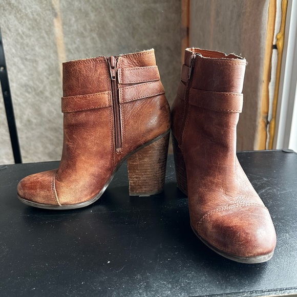 Lucky Brand Laureen Leather Boho heeled Ankle Boots women’s size 7.5 - Picture 8 of 11